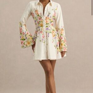 Club L London Floral Long Sleeve Dress